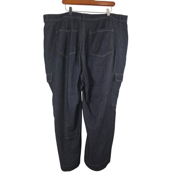 Lane Bryant Cargo Mid Rise Wide Leg Jeans 20 Womens Plus Size Dark Wash - Picture 4 of 6